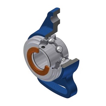 SNR UCFA201CC Metric Cast Iron Adjustable Flange Unit with 12mm Insert with Narrow Steel Plate Cover - Closed Version - Allow 2-3 Days