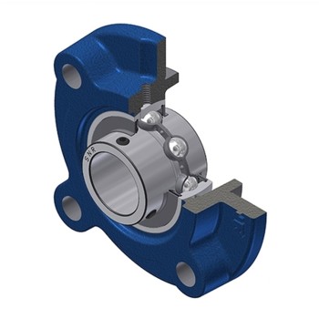 SNR UCFC202 Metric Four Bolt Cast Iron Round Flanged Housing with 15mm Insert - Allow 2-3 Days