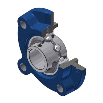 SNR UCFC206L3 Metric Four Bolt Cast Iron Round Flanged Housing with 30mm Insert with Triple Lip Seal - Allow 2-3 Days