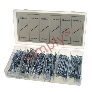 Metric Mild Steel Split Cotter Pins Kit with Bright Zinc Plated Finish