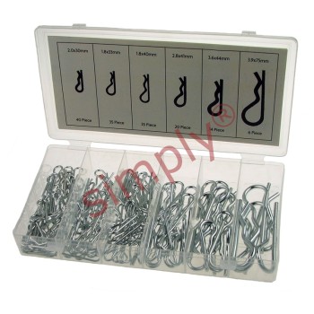 150 Piece Bright Zinc Plated Spring Grip Clip Kit (6 Sizes)