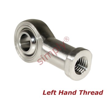 Budget SSPHS5L Left Hand Stainless Steel / PTFE Lined Plain Female Rod End 5mm Bore M5x0.8 Thread