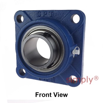 Challenge / FK UCF204 Metric Cast Iron Four Bolt Square Flange Housing with 20mm Bore Insert and Triple Lip Seal Ideal for Agricultural and Outdoor Use