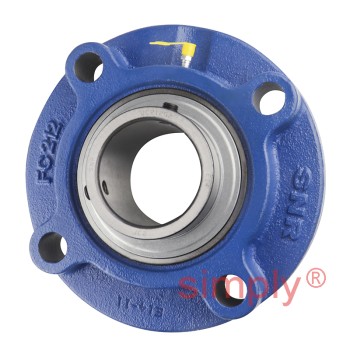 SNR UCFC212 Metric Four Bolt Cast Iron Round Flanged Housing with 60mm Insert