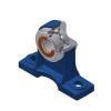 SNR UKP210HCO Metric Cast Iron Two Bolt Pillow / Plummer Block Housing with Narrow Steel Plate Cover - Open Version - Insert and Adaptor Sleeve Fits 45mm Shaft - Allow 2-3 Days