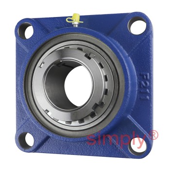 SNR UKF211HN Metric Four Bolt Square Cast Iron Housing Insert and Adaptor Sleeve Fits 50mm Shaft