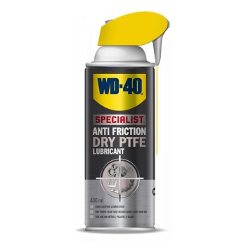 WD40 Specialist Anti Friction Dry PTFE Lubricant Aerosol Spray 400ml with Smart Straw