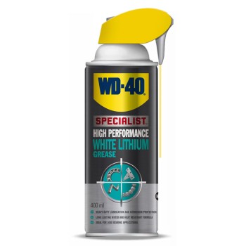 WD40 Specialist High Performance White Lithium Grease Aerosol Spray 400ml with Smart Straw